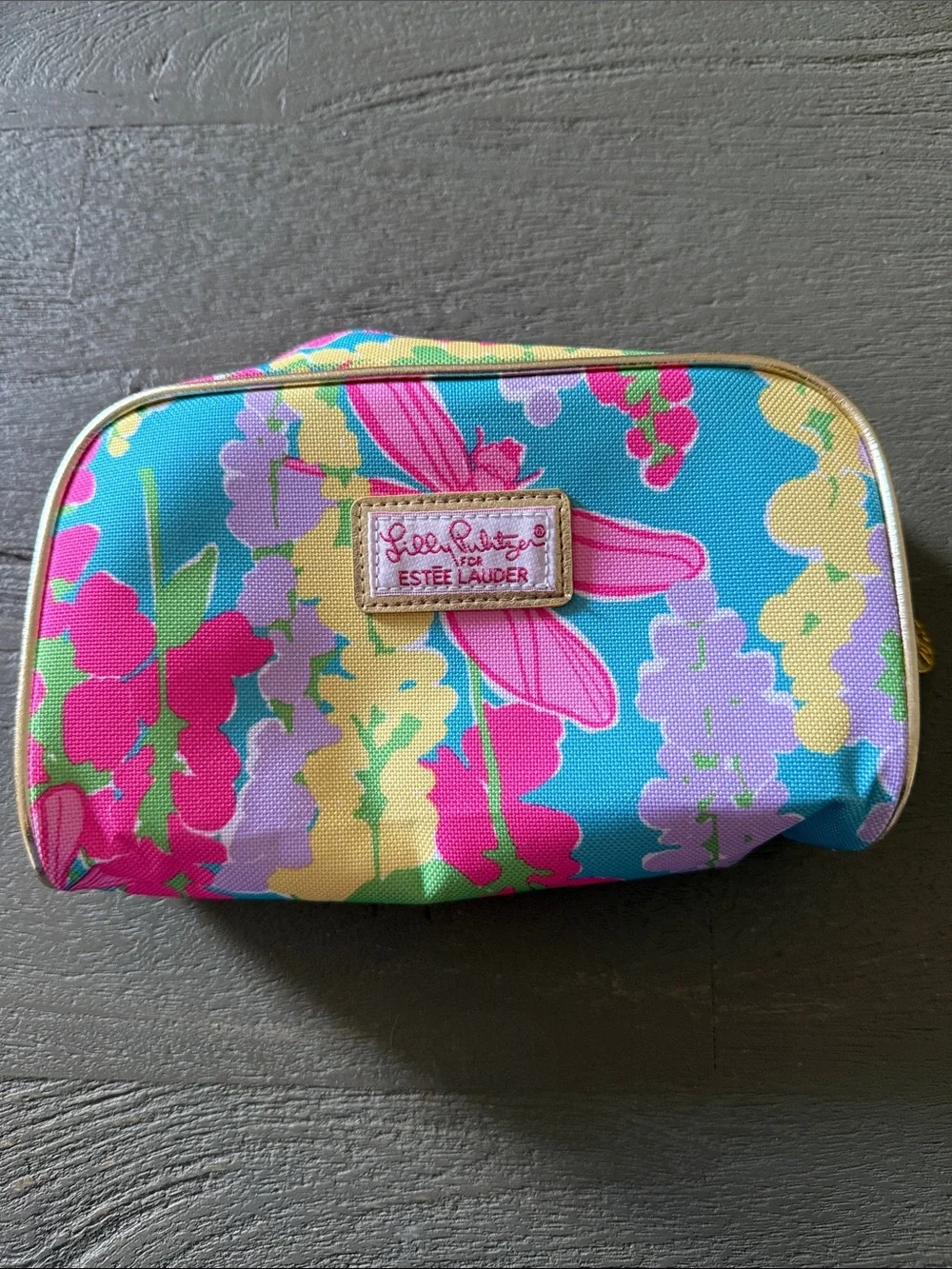 Lilly Pulitzer x Estée Lauder cosmetics bag